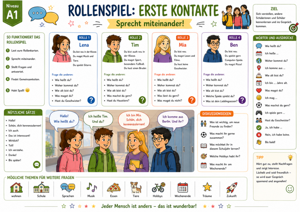 Rollenspiel A1 Erste Kontakte 1. Lektion Dl1
