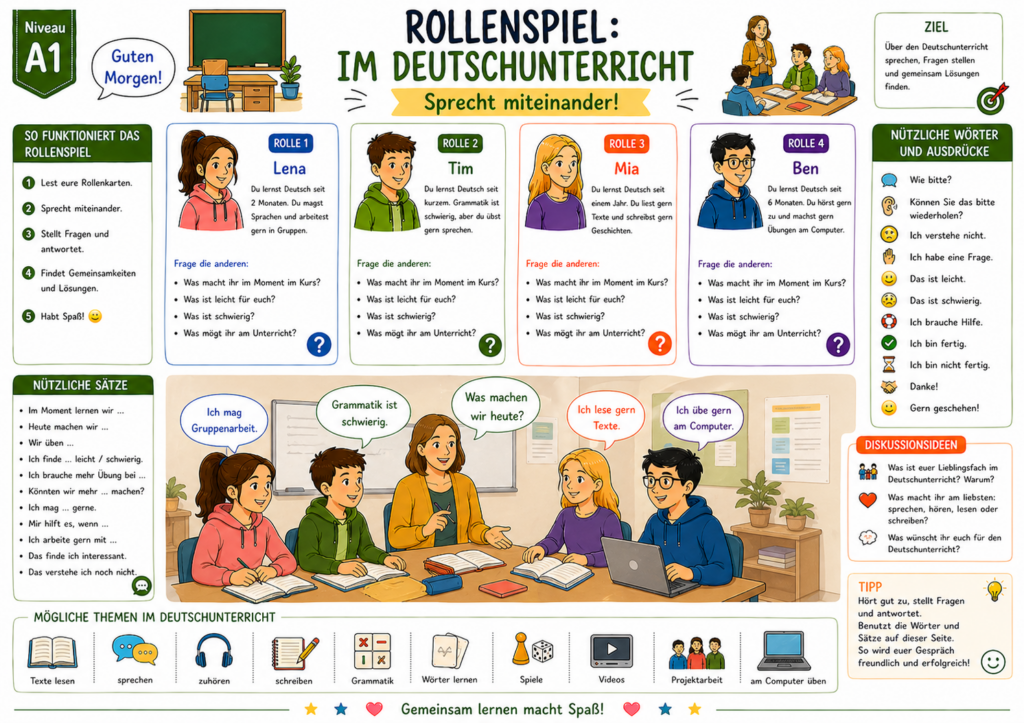 Rollenspiel A1 Im Deutschunterricht 5. Lektion Dl1