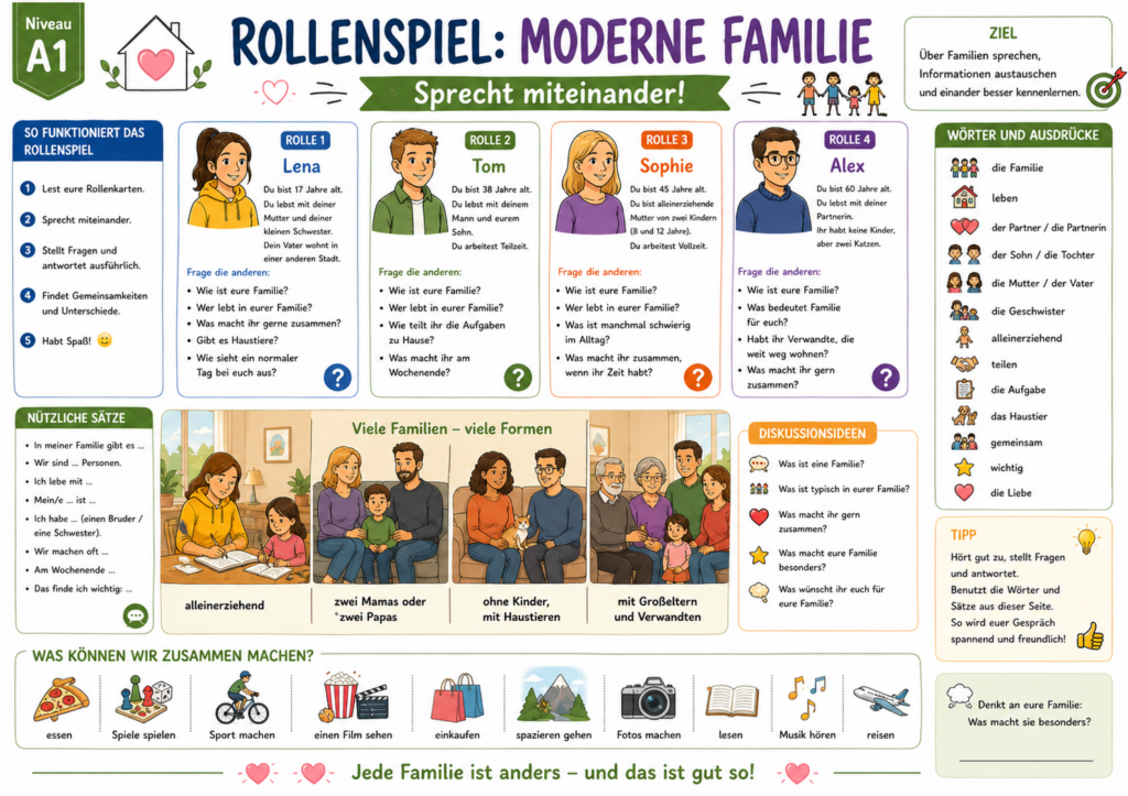 Rollenspiel A1 Moderne Familie 1. Lektion Dl1